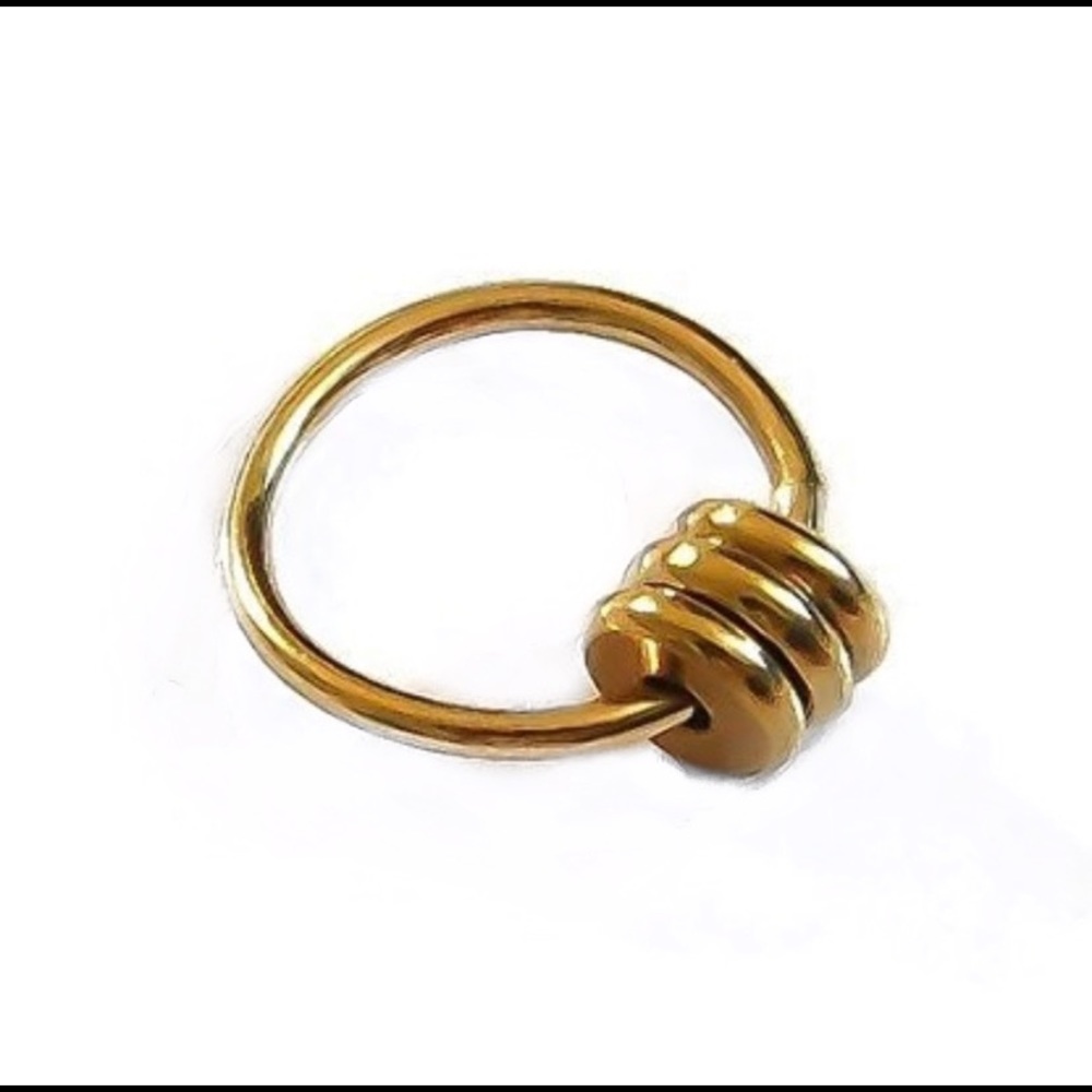 3 x gold boho tribal seamless septum ring hoop